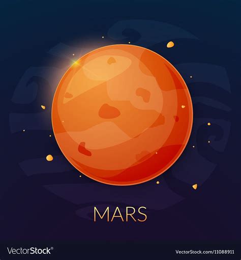 The Planet Mars Vector Illustration Isolated On Background Download A