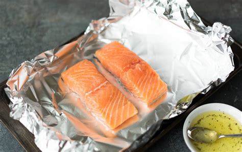 Even thick fillets of salmon will cook very quickly so don't wander too far from the oven. Kosher Lemon-Garlic Baked Salmon Fillet Recipe