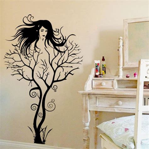 Creative Sexy Girl Tree Gril Vinyl Wall Decal Removable Home Decor