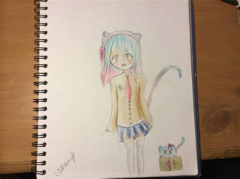 Pastel Cat Girl Colored By Rainbowcupcakeuwu On Deviantart