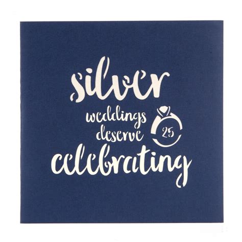 Silver Wedding Anniversary Pop Up Card Perfect For Milestone Etsy Canada