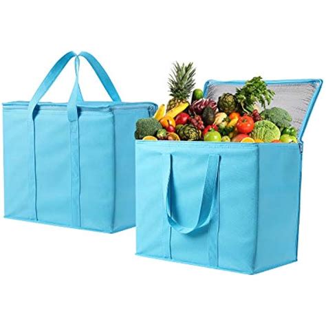 2 Pack Insulated Reusable Grocery Bag By Veno Durable Heavy Duty