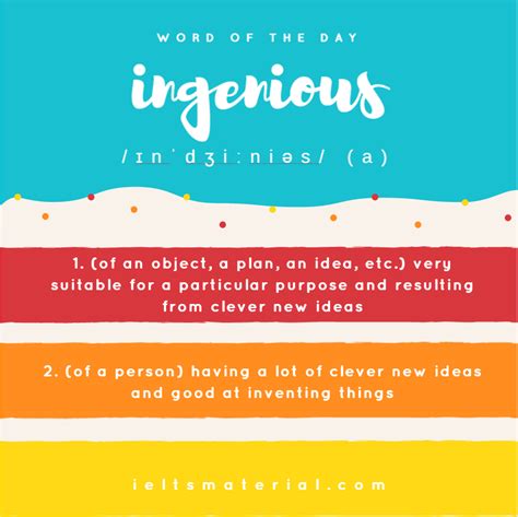Ingenious Word Of The Day For Ielts Speaking And Writing