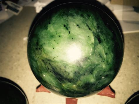 90 Mm Nephrite Jade Sphere From The Ural Region Of Russia Steven