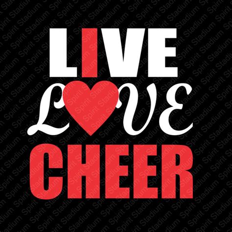Cheer Tshirt Live Love Cheer Shirt I Love Cheer Custom Your Team Colors