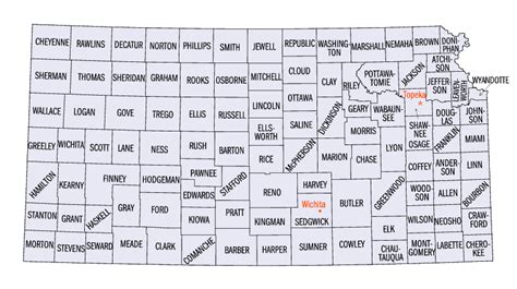 Kansas Counties Map