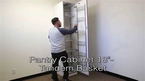 Hardware resources pso45 natural 4 5 8 inch tall 12 inch Pantry Cabinet 18"- Tandem Basket - YouTube