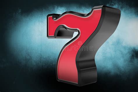 Composite Image Of 3d Image Of Red Number Seven Stock Illustration