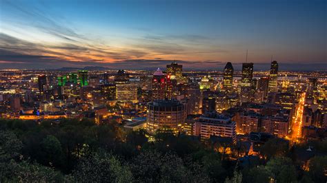 Wallpaper Canada Megalopolis Montreal Sky Night Time 2560x1440