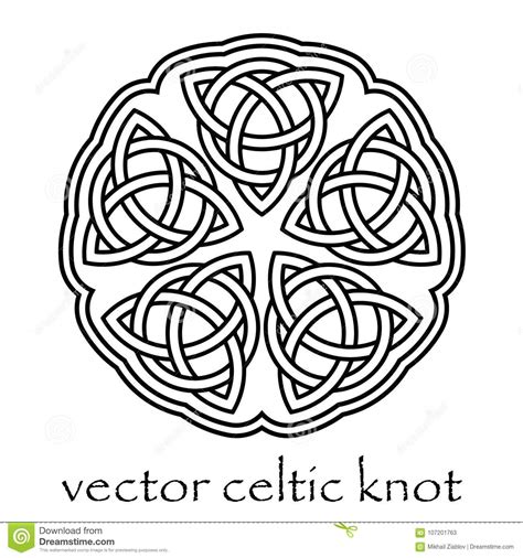 Authentic Black White Vector Celtic Knot Stock Vector