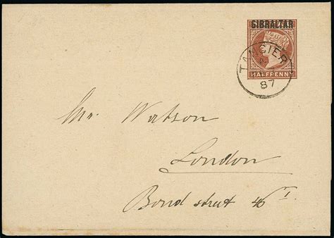 89 Morocco British Post Offices Tangier 1887 7 Feb ½d Gibraltar