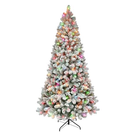 65ft Pre Lit Flocked Virginia Pine Artificial Christmas Tree