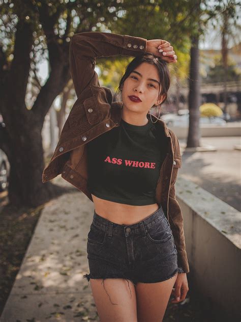 Ass Whore Womens Crop Top Anal Sex Cut Tshirt Butt Etsy