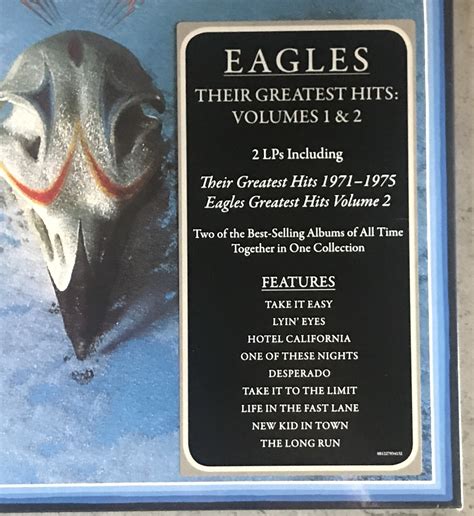 Eagles Their Greatest Hits Volumes 1 And 2 180gm Vinyl 2 Lp For Sale