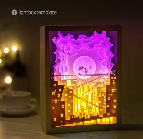 3D Paper cut light box template Digital SVG Files - Deer store