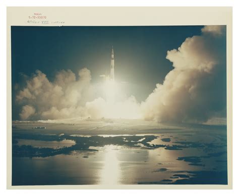 Apollo 17 The Launch Of Apollo 17 Vintage Nasa Red Number