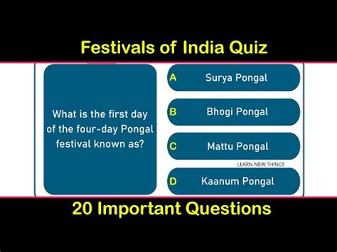 Festivals Of India Quiz Video Lecture General Knowledge SSC CHSL