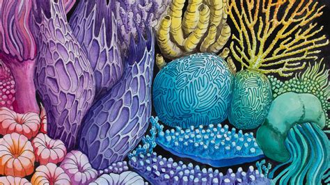 How To Draw And Paint A Rainbow Coral Reef In Ink Watercolor