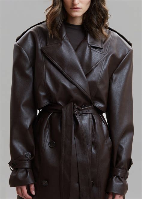 Diana Faux Leather Trench Coat Java Frankie Shop Europe