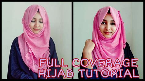 two types of full coverage hijab tutorial youtube