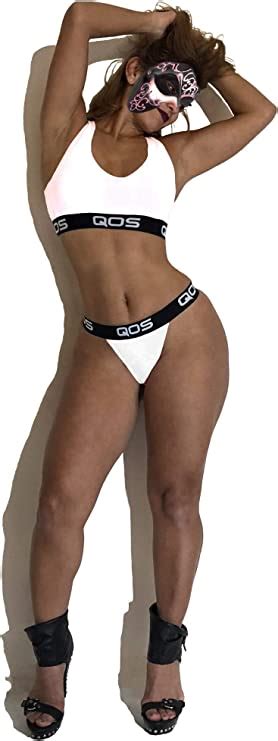 White Qos Queen Of Spades Hotwife Sports Bralette Set Top