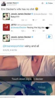 New York Jetss Eric Deckers Wife Boasts Of Husbands Endowment On