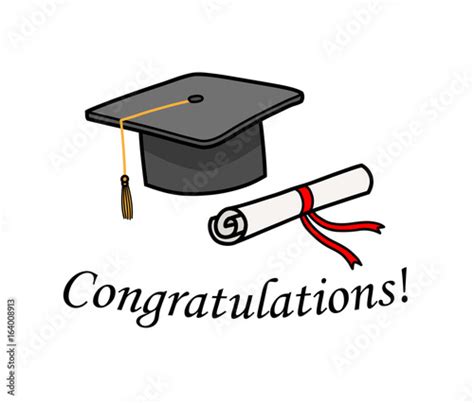 Graduation Congratulations A Hand Drawn Vector Cartoon Illustration Of