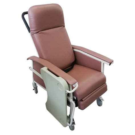 Manual Reclining Geriatric Chair With Tray Dnr Wheels