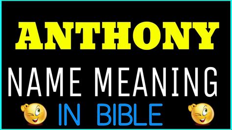 Anthony Name Meaning In Bible Anthony Meaning In English Anthony Name Meaning In Bible Youtube