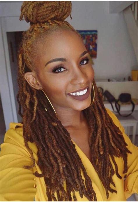 love the color of her locs hair styles locs hairstyles natural hair styles