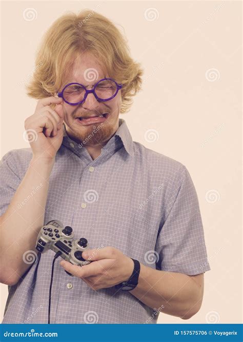 Sad Gamer After Loosing Stock Photo Image Of Nerd Action 157575706