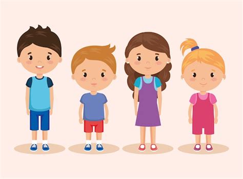 Premium Vector Cute And Little Kids Group