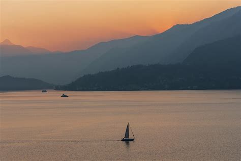 Sunset Over Lake Como In Varenna Photograph By Vardhman Lunkar Fine Art America