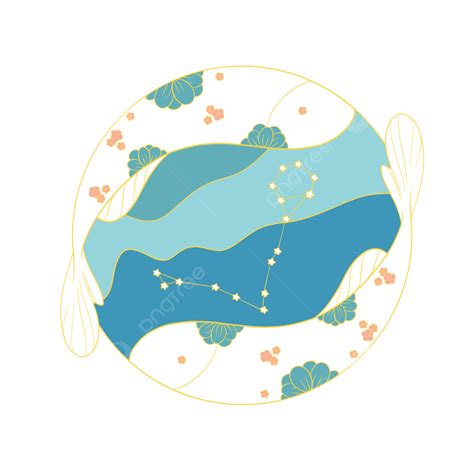 Pisces Constellation PNG Transparent, Cartoon Hand Painted Aesthetic gambar png