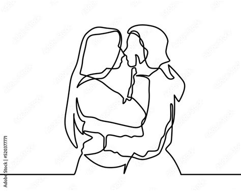 Continuous Drawing Of Two Lesbians Kissing Each Other Lesbian Girls