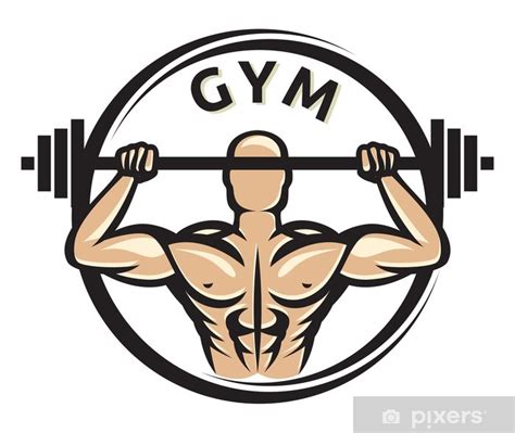 Wall Mural Gym Label Gym Symbol Gym Sign Arm Showing Muscles And