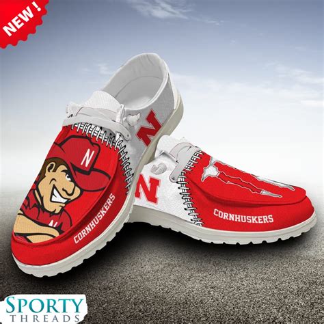ncaa nebraska cornhuskers hey dude shoes custom sporty threads