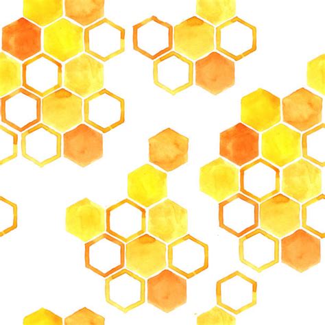 Honeycomb Pattern Watercolor Illustrations Royalty Free Vector