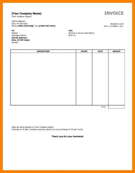 Free Printable Blank Invoice Templates Invoice Template Invoice