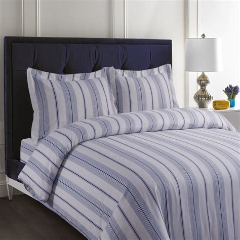 Printed Flannel 3 Piece Stripe Duvet Cover Set By Tribeca Living