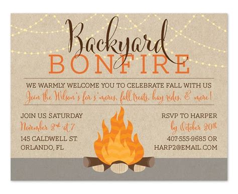 Bonfire Party Invitations Free Printable