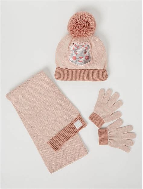 Children In Need Blush Pink Hat Scarf And Gloves Set Kids George At