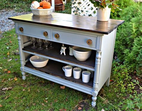 Heir And Space A Handsome Kitchen Island From An Old Dresser Repurposed Furniture Diy