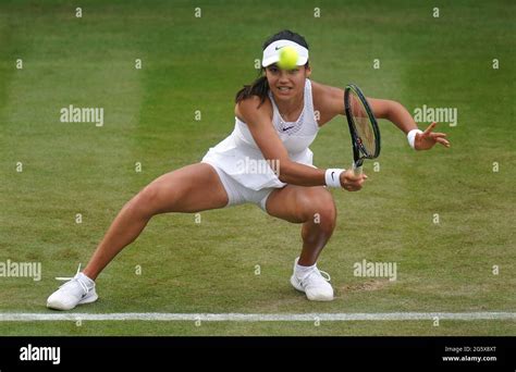 Emma Raducanu In Action Against Vitalia Diatchenko On Day Three Of Wimbledon At The All England