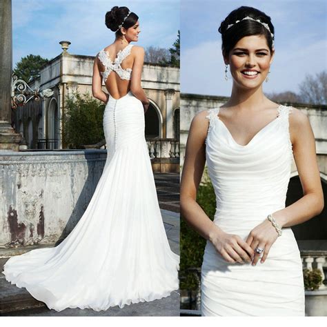 Simple spaghetti straps beach wedding dress. Mermaid Beach Wedding Dress Ivory White Bridal Gown Custom ...