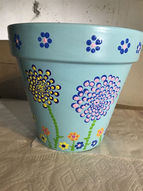 Hand Painted Terra Cotta Pot Decorated Flower Pots Plant Pots Crafts