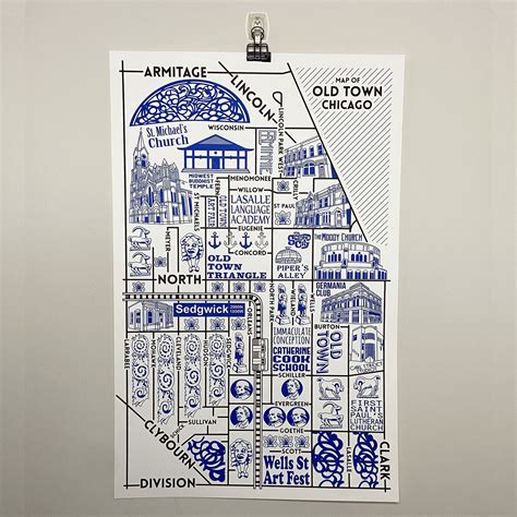Old Town Map Chicago Art Prints For Sale — Joe Mills Illustration