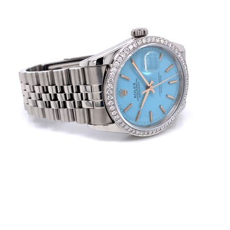 Rolex Datejust Mm Customized Diamond Bezel And Tiffany Blue Dial Hmjase Beverly Hills