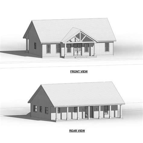 House Construction Plans Open Plan Design Modern Farmhouse 3 Bed2 Bath