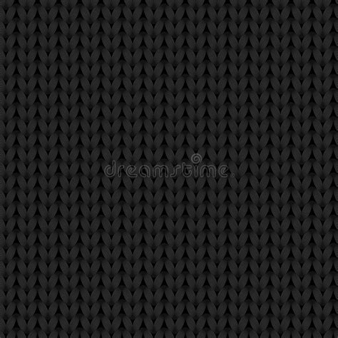 Black Knitted Fabric Texture Seamless Pattern Vector Stock Vector